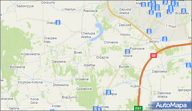 mapa Drzązna, Drzązna na mapie Targeo