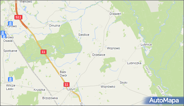 mapa Drzewice, Drzewice na mapie Targeo