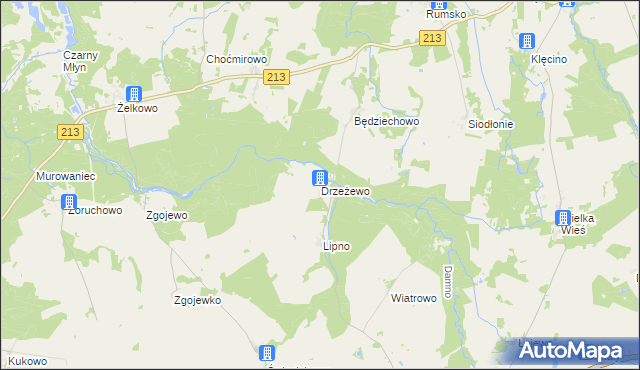 mapa Drzeżewo, Drzeżewo na mapie Targeo