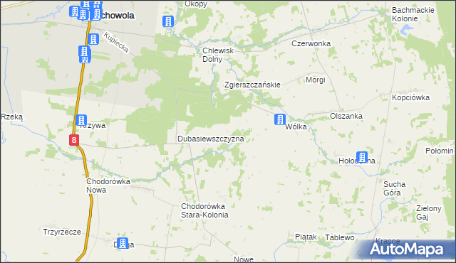 mapa Dubasiewskie Kolonie, Dubasiewskie Kolonie na mapie Targeo