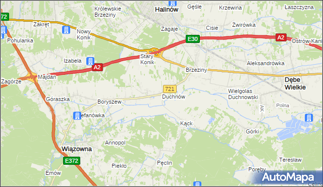 mapa Duchnów, Duchnów na mapie Targeo