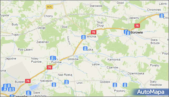 mapa Dudka gmina Borowie, Dudka gmina Borowie na mapie Targeo