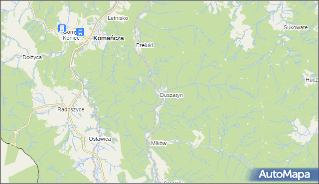 mapa Duszatyn, Duszatyn na mapie Targeo