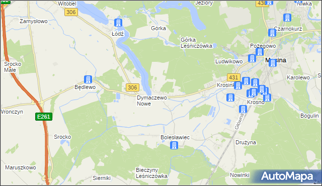 mapa Dymaczewo Stare, Dymaczewo Stare na mapie Targeo