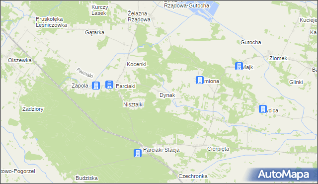 mapa Dynak, Dynak na mapie Targeo