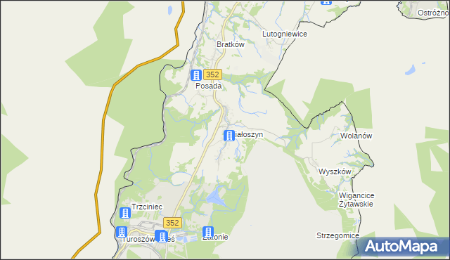 mapa Działoszyn gmina Bogatynia, Działoszyn gmina Bogatynia na mapie Targeo