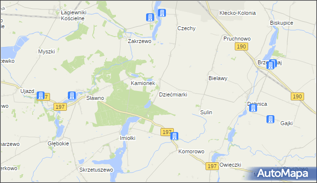 mapa Dziećmiarki, Dziećmiarki na mapie Targeo