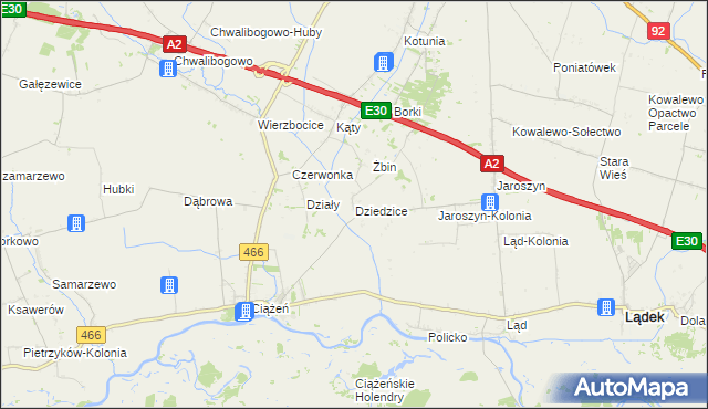 mapa Dziedzice gmina Lądek, Dziedzice gmina Lądek na mapie Targeo