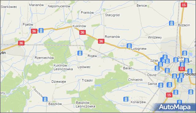 mapa Dzierżanów gmina Krotoszyn, Dzierżanów gmina Krotoszyn na mapie Targeo