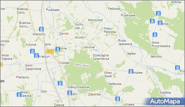 mapa Dzierzązna Szlachecka, Dzierzązna Szlachecka na mapie Targeo