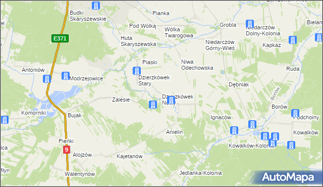 mapa Dzierzkówek Nowy, Dzierzkówek Nowy na mapie Targeo