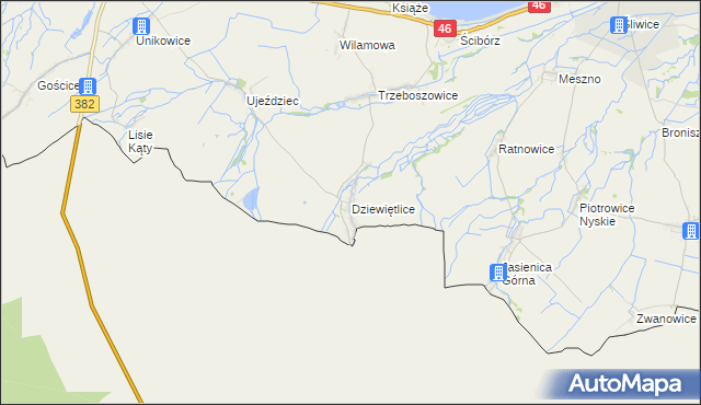 mapa Dziewiętlice, Dziewiętlice na mapie Targeo