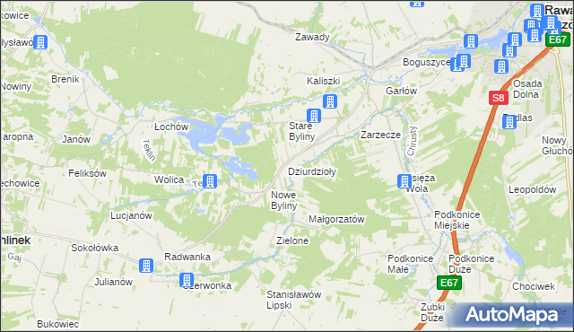 mapa Dziurdzioły, Dziurdzioły na mapie Targeo