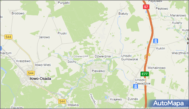 mapa Dźwierznia, Dźwierznia na mapie Targeo