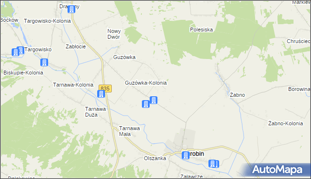 mapa Elizówka gmina Turobin, Elizówka gmina Turobin na mapie Targeo