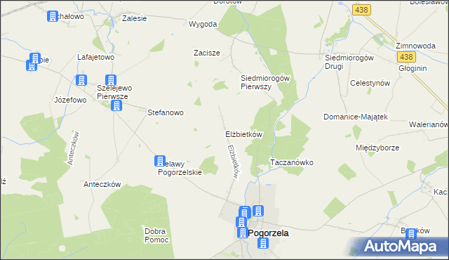 mapa Elżbietków, Elżbietków na mapie Targeo