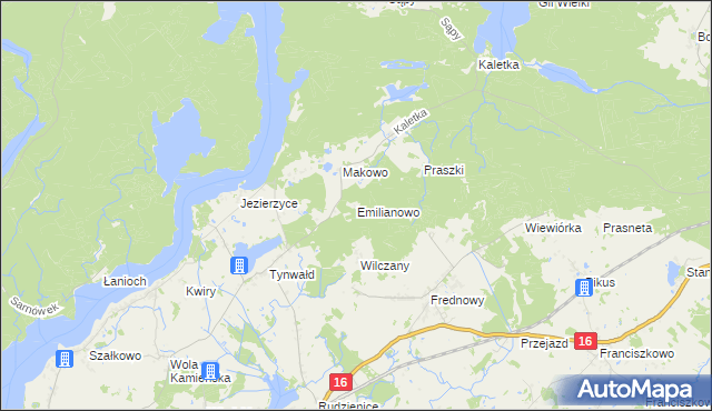 mapa Emilianowo gmina Iława, Emilianowo gmina Iława na mapie Targeo