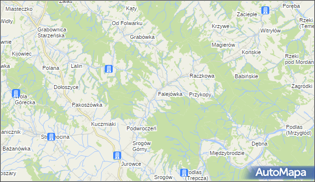 mapa Falejówka, Falejówka na mapie Targeo