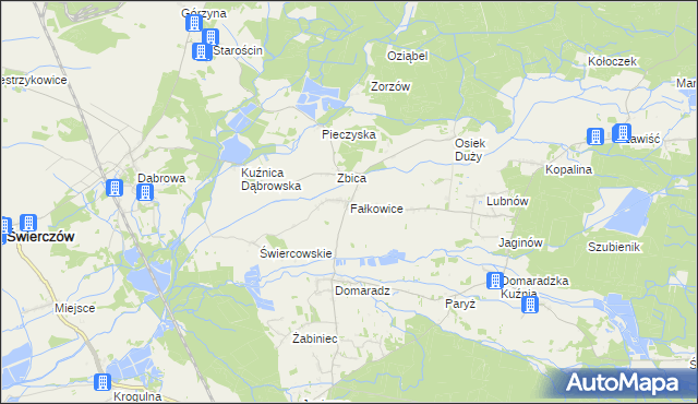 mapa Fałkowice gmina Pokój, Fałkowice gmina Pokój na mapie Targeo