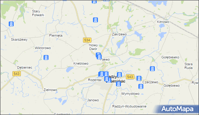 mapa Fijewo gmina Radzyń Chełmiński, Fijewo gmina Radzyń Chełmiński na mapie Targeo