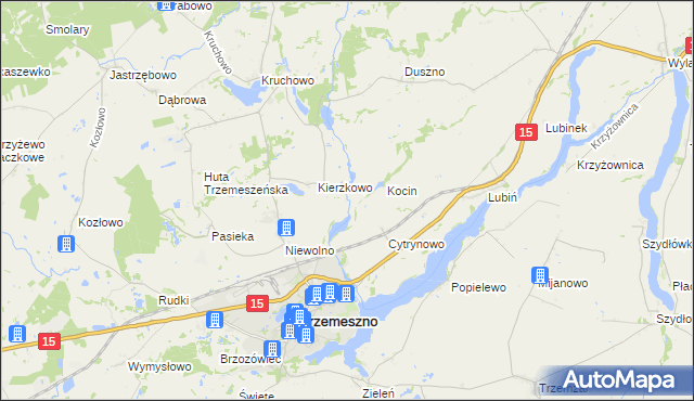 mapa Folusz gmina Trzemeszno, Folusz gmina Trzemeszno na mapie Targeo