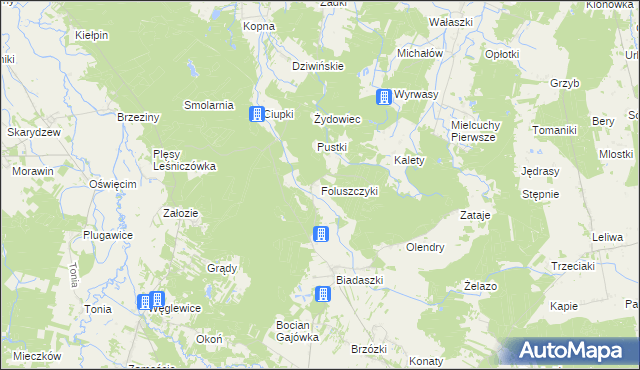 mapa Foluszczyki, Foluszczyki na mapie Targeo