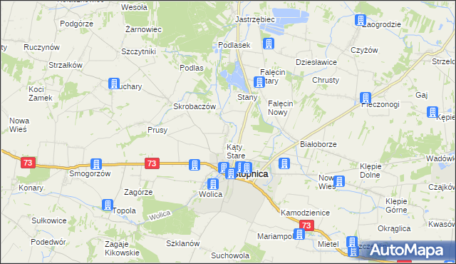 mapa Folwarki gmina Stopnica, Folwarki gmina Stopnica na mapie Targeo