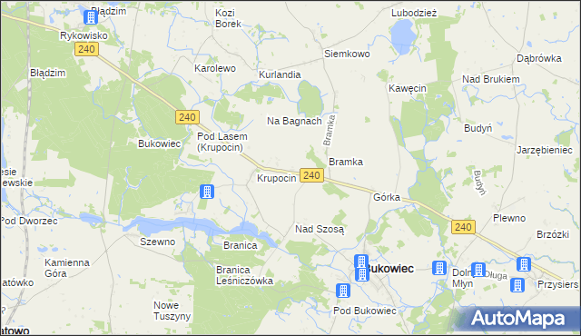 mapa Franciszkowo gmina Bukowiec, Franciszkowo gmina Bukowiec na mapie Targeo