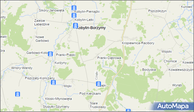 mapa Franki-Dąbrowa, Franki-Dąbrowa na mapie Targeo