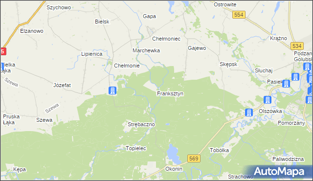 mapa Franksztyn, Franksztyn na mapie Targeo