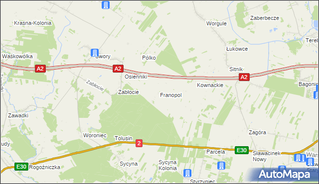 mapa Franopol gmina Biała Podlaska, Franopol gmina Biała Podlaska na mapie Targeo