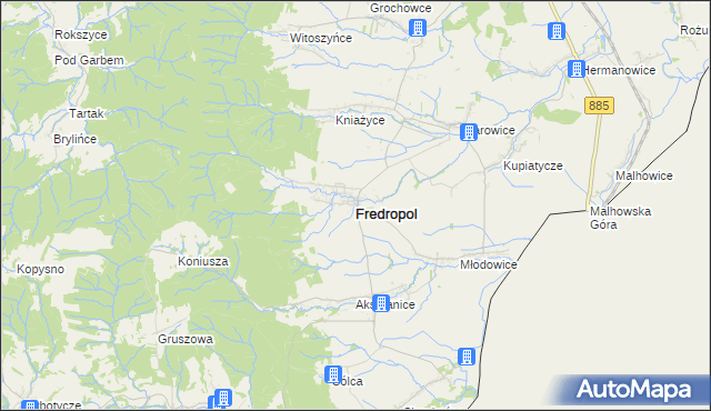 mapa Fredropol, Fredropol na mapie Targeo