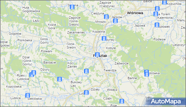 mapa Frysztak, Frysztak na mapie Targeo