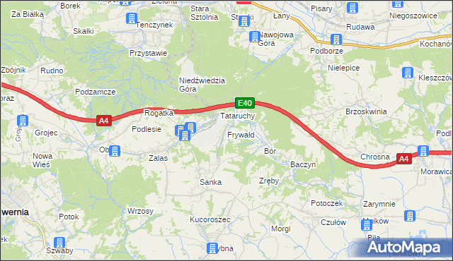 mapa Frywałd, Frywałd na mapie Targeo