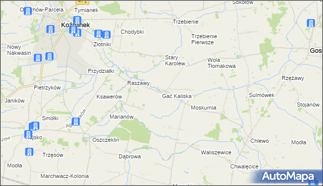 mapa Gać Kaliska, Gać Kaliska na mapie Targeo