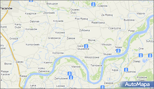 mapa Gace Słupieckie, Gace Słupieckie na mapie Targeo