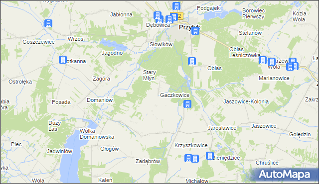 mapa Gaczkowice, Gaczkowice na mapie Targeo