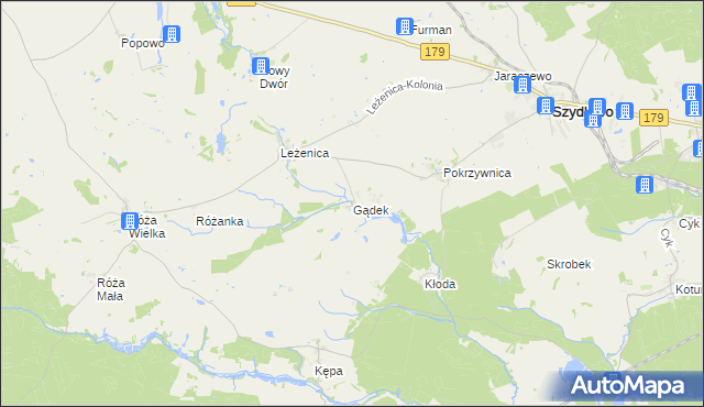 mapa Gądek, Gądek na mapie Targeo