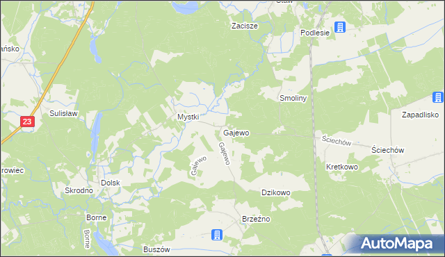 mapa Gajewo gmina Lubiszyn, Gajewo gmina Lubiszyn na mapie Targeo