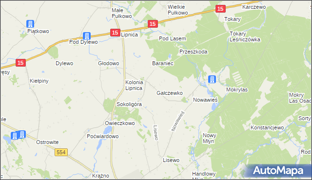 mapa Gałczewko, Gałczewko na mapie Targeo