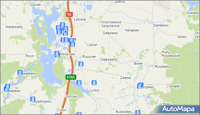 mapa Gałęzewko, Gałęzewko na mapie Targeo