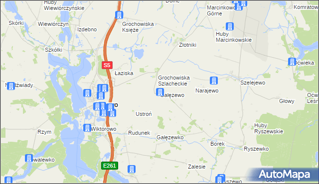 mapa Gałęzewo, Gałęzewo na mapie Targeo