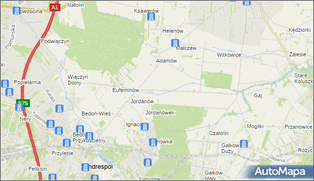 mapa Gałkówek-Kolonia, Gałkówek-Kolonia na mapie Targeo