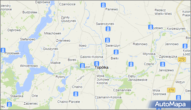 mapa Galonki gmina Topólka, Galonki gmina Topólka na mapie Targeo