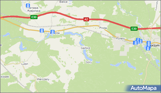 mapa Garbicz, Garbicz na mapie Targeo