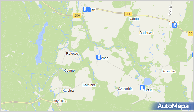 mapa Garbno gmina Polanów, Garbno gmina Polanów na mapie Targeo