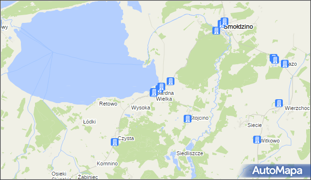 mapa Gardna Wielka, Gardna Wielka na mapie Targeo