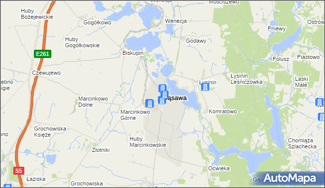 mapa Gąsawa, Gąsawa na mapie Targeo