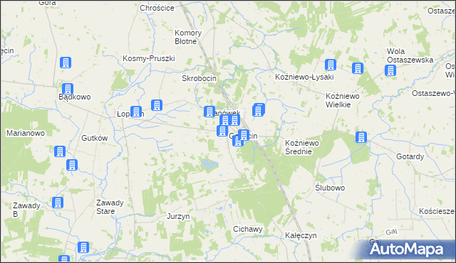 mapa Gąsocin, Gąsocin na mapie Targeo