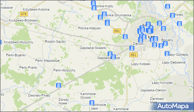 mapa Gąsówka-Osse, Gąsówka-Osse na mapie Targeo